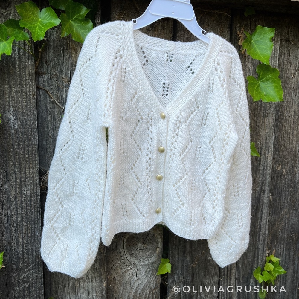 Hand Knitted "French" Cardigan For Girls